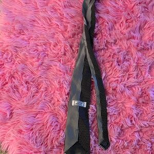Versace Black and White Striped Tie